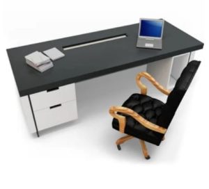 Meja Direktur Custom Hitam