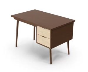 Meja Staff Kayu Gelap Desain Minimalis Custom Jakarta