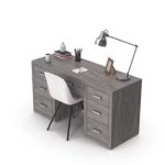 jual meja Custom Direktur 1Set Grey