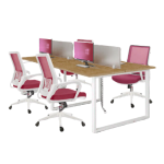 Meja Kantor Partisi Kaca Indachi Inco Fluix Meja 4 Staff