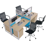 Meja Partisi Kantor Donati DO W55 1G 4P