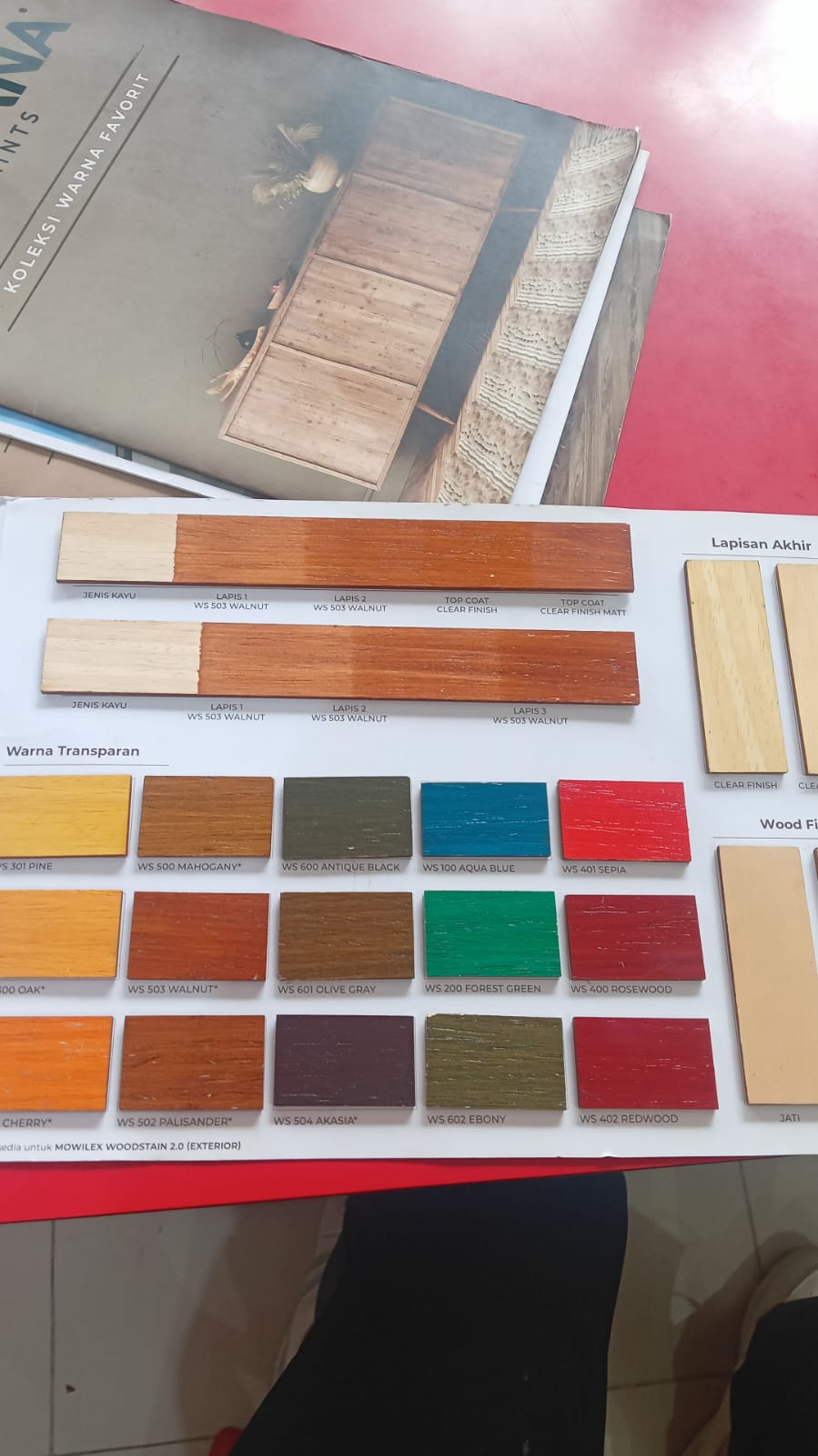 Pilihan Warna Finishing Meja Custom Melamic